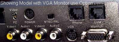 Pic of Back - Model with VGA Monitor Option